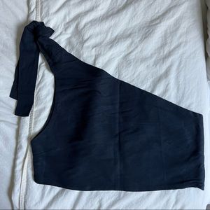 One shoulder linen top